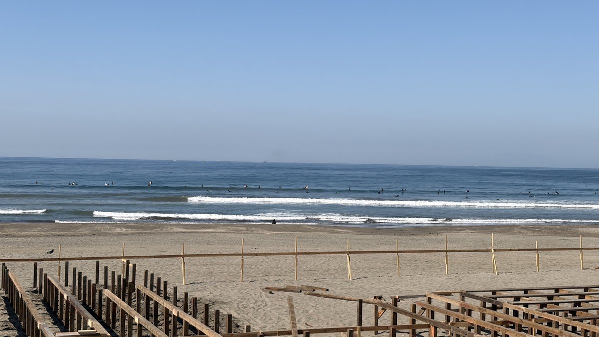 夏の湘南のビーチ